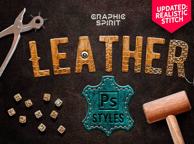 Leather Layer Styles For Photoshop actions dark effect generator layer leather light patterns photoshop realistic retro rivets seamless stamp stitch styles texture textures thread vintage