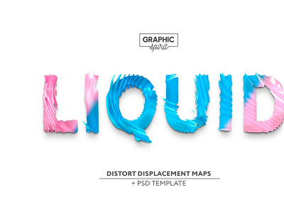 LIQUID Distort Displacement Maps + abstract background displace displacement distort distorted distortion effect filter layers liquid map maps photoshop smart template text textures tool transform