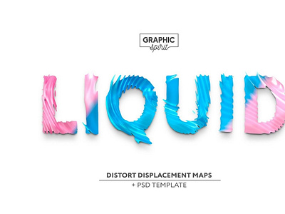 LIQUID Distort Displacement Maps + abstract background displace displacement distort distorted distortion effect filter layers liquid map maps photoshop smart template text textures tool transform