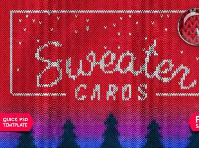 CHRISTMAS SWEATER Photoshop Template actions brush brushes christmas christmas card design effect free knitted layers mockup pattern photoshop psd realistic smart sweater template texture ugly sweater