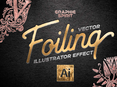 Vector Foil TOOLKIT For Illustrator actions bronze effects foil foiling gold holographic hot foil illustrator mockup paper retro silver stamp stamping styles texture toolkit vector vintage