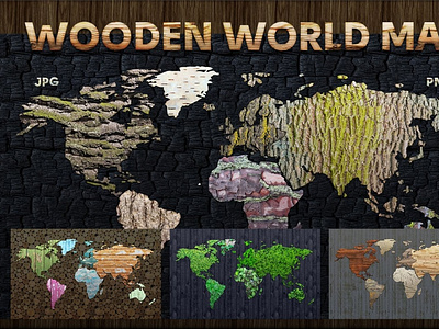 Wooden World Map Pack