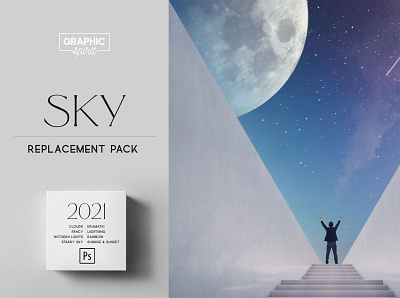 Sky Replacement Pack 2021 Photoshop aurora borealis bundle clouds easy edit effect fancy fantastic lightning lights milky way night pack photoshop rainbow replacement sky starry sunrise sunset