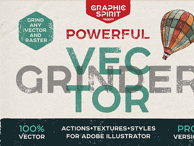 Vector GRINDER Toolkit Actions actions clipping cutout dots effect grinder grunge halftone hipster illustrator knockout mask old opacity retro textures toolkit vector vintage wood