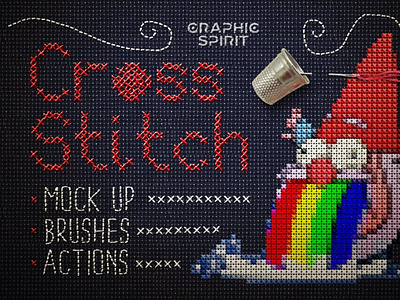 Download Cross Stitch Photoshop Action By Graphic Spirit On Dribbble