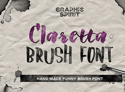 Claretta Brush Ink Font art artistic awesome best bold brush calligraphy commercial use cute download font grunge hand handmade handwritten ink ligatures made script written