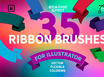 Vector Ribbon Brushes Illustrator adobe ai banner brush brushes color coloring design download elegant flat flexible hd illustrator pack retro ribbon style vector vintage