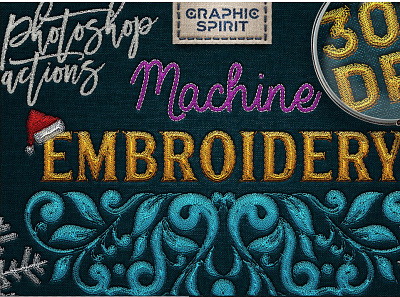 Machine Embroidery Photoshop Actions actions background brushes color custom design effect emboss embroidery fabric hole layer leather machine photoshop realistic stitch styles template textures