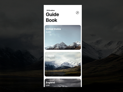 Guide Book App adobe xd interface material minimal modern ui ux web design website