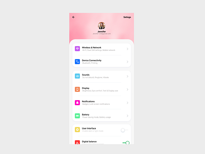 Daily UI -007 Settings appsettings dailyui dailyuichallenge figma settings ui uidesign uidesigner uiux