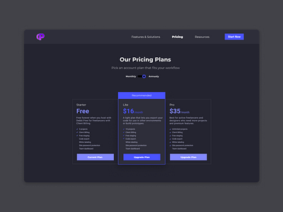 Daily UI #030 Pricing Page dailyui dailyui030 dailyuichallenge design figma pricing pricingpage ui uidesign uidesigner uiux websitedesign