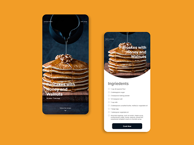 Daily UI #040 Recipe App appdesign dailyui dailyui040 dailyuichallenge design figma recipe ui uidesign uidesigner uiux userexperience userinterface