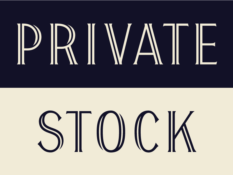 Private Stock Wordmark inline lettering