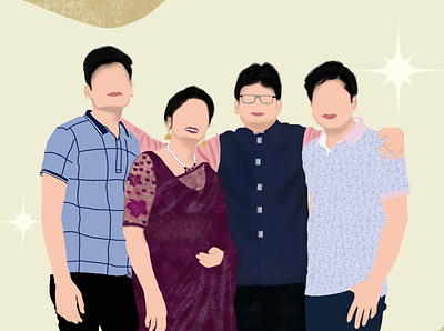 A family group Illustration design digital illustration illustration procreate