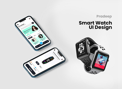 Smart Watch App UI Design app branding design graphic design illustration logo typography ui ux vector