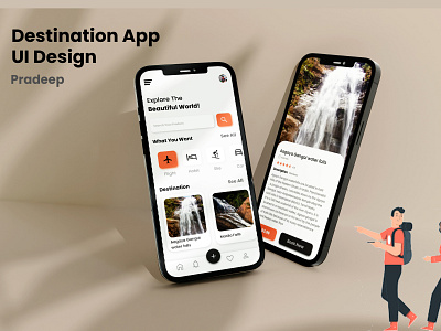 Destination App UI Design app branding design graphic design illustration logo typography ui ux vector