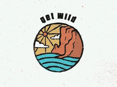 Get Wild! adventure halftone illustration nature ocean wild