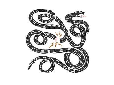 Back Pain animal blockprint illustration nature snake snakes tattoo texture