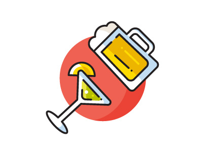 Pub&bar icon alcohol bar beer coctail flat design icon linear pub