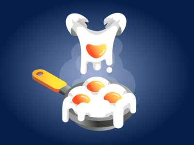 Simple isometric sketch in gradient colours cooking eggs gradient gradient color illustration isometric isometry