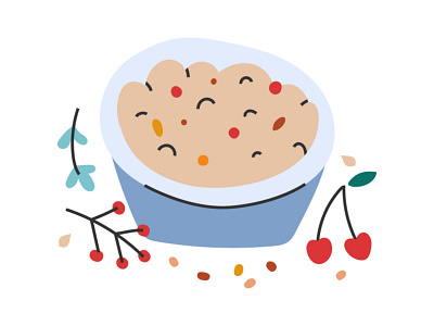 hand drawn illustration of porridge bowl