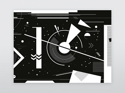 Trainway Covering 5 abstract abstract art abstraction art bauhaus black constructivism dribbble geometric geometry illustration lissitzky moon motion night space white whitespace