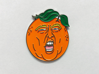 The Annoying Orange design enamel pin handmade illustration pin