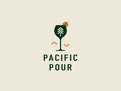 Pacific Pour bartender bartending cocktails drinks logo logodesign tree westcoast