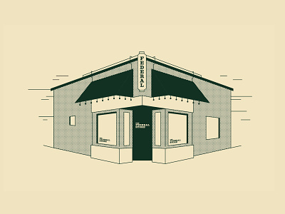 The Federal Store building coffee coffeeshop illustration logo logo design vancouver