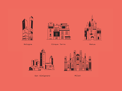 Italy Icon bologna buildings design icon illustration lineicon matua milan sienna