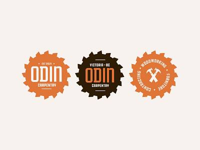 Odin Carpentry badge branding carpentry contracting design furniture illustration logo odin victoria woodworking