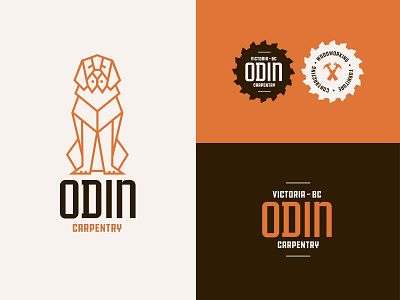 ~ Odin ~ branding carpentry design dog illustration logo odin orange saintberard