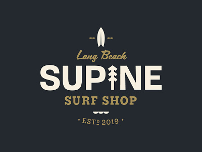 Supine Surf Shop badge beach branding design illustration logo supine surf surfshop vector