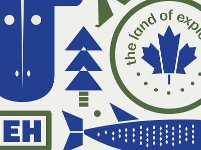 Canadian Illustration blue canada canadaleaf design fish green illustration moose tree