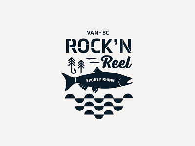 Rock'n Reel branding british columbia design fishing fishing rod illustration logo reel salmon sportfishing vancouver water
