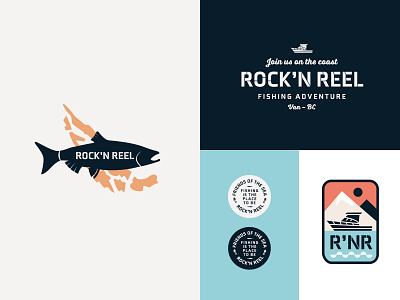Rock'n Reel boat branding british columbia design fish fishing illustration logo salmon sportfishing vancouver