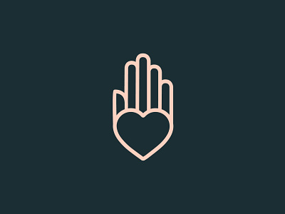Heart Hand chocolate good hand heart heart logo icon logodesign