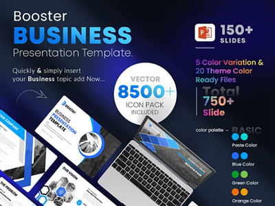 Booster Business PowerPoint Presentation Template app branding design graphic design illustration logo template ui ux vector