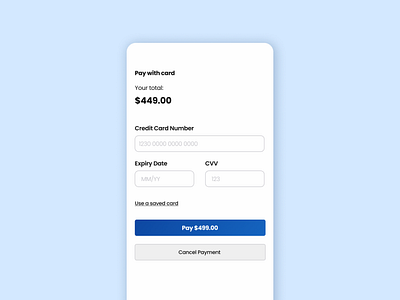 Credit Card Checkout Page carch checkout page credit card dailyui