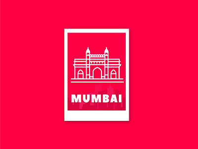Mumbai Sticker clean contest dribbbleweeklywarmup gateway of india minimal monochrome mumbai red sticker warmup weekly warm up