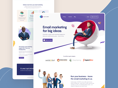 Email Marketing Landing page 2020 trend agency app design clean ui creative email marketing homepage ios landing page landing page marketing agency minimal mockups product design trendy design ui ux visual design web design website design