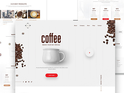 Coffee - landing page drinks e commerce homepage landing page resturant ui ux