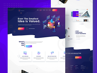 Agency Landing Page Exploration agency agency landing page clean ui creative design creative agency digital agency homepage landing page mockup ui ux