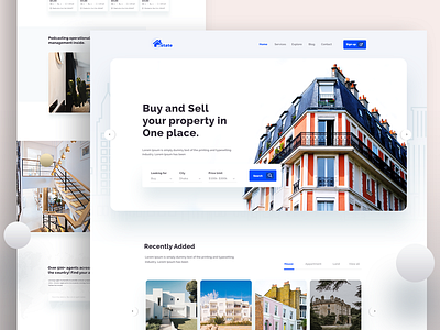 Home page exploration - Real Estate agency clean ui dailyui design digital agency freebie homepage landing page minimal mockup mockups real estate agency ui ux