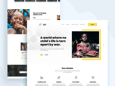 Fundraising landing page 2019 trend agency app design charity landing page clean ui creative fundraising landing page homepage ios landing page landing page minimal mockups product design testimonial trendy design ui ux visual design web design