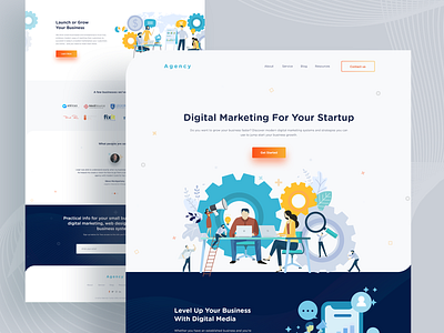 Digital Marketing Agency Landing page 2019 trend agency app design clean ui creative digital marketing agency homepage landing page landing page marketing agency minimal mockups product design trendy design ui ux visual design webdesign website