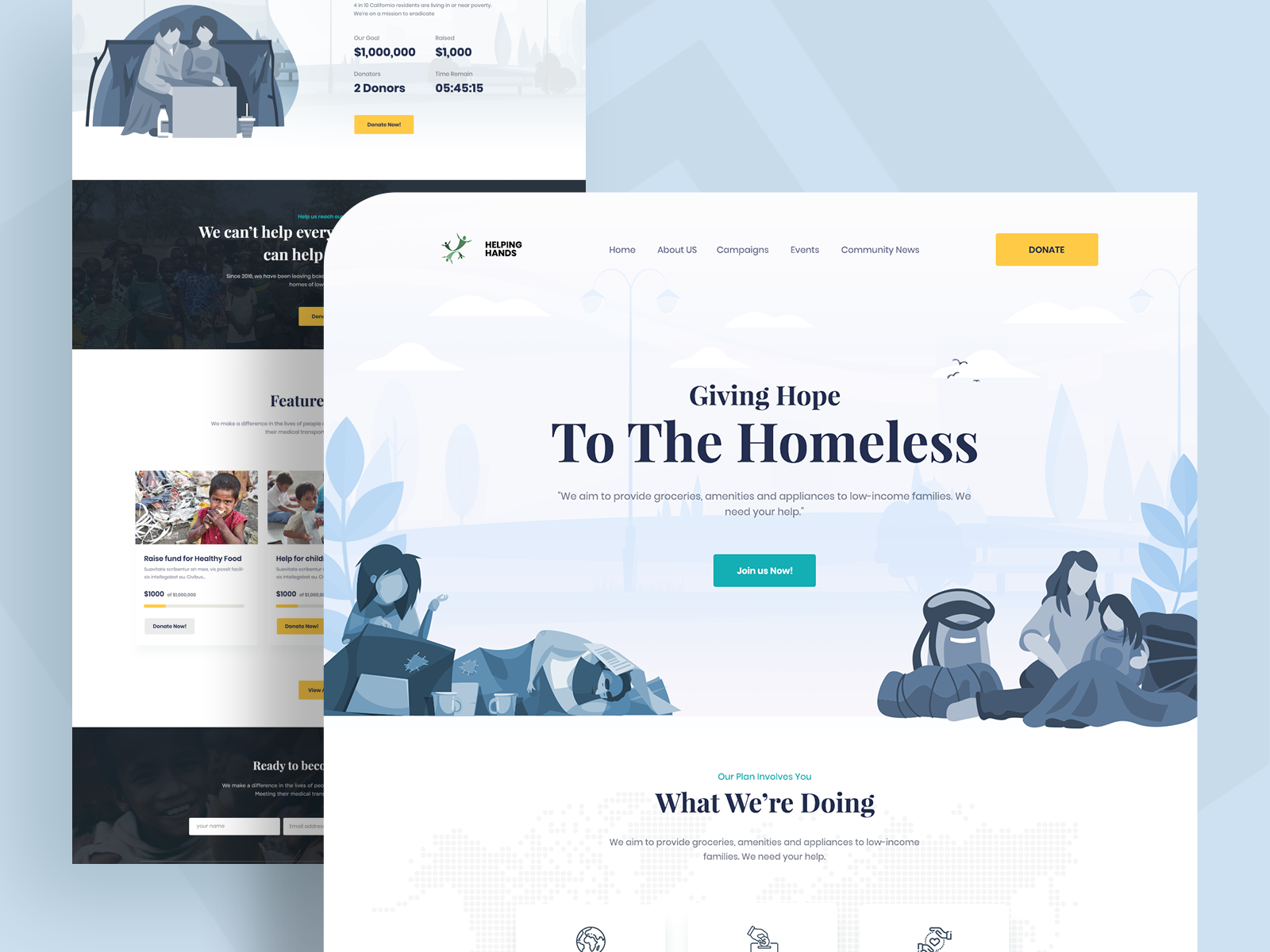 Fundraising landing page