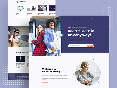 Online learning - Landing page Exploration 2019 trend agency clean ui creative exploration homepage ios landing page landing page minimal mockups online education online learning online learning platform product page trendy design ui ux visual design webdesign
