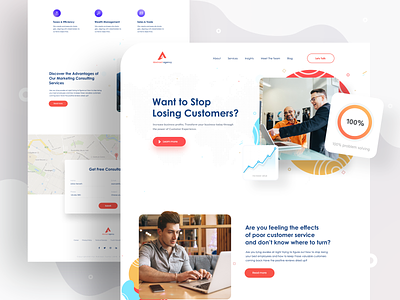 Consulting Agency - Landing page exploration 2019 trend agency app design clean ui creative dailyui design agency digital marketing agency homepage ios landing page landing page minimal mockups product design trendy design ui ux visual design web design