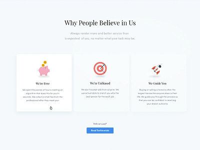 About Us Section about animation card hover icons illustration interaction landing page testimonials us